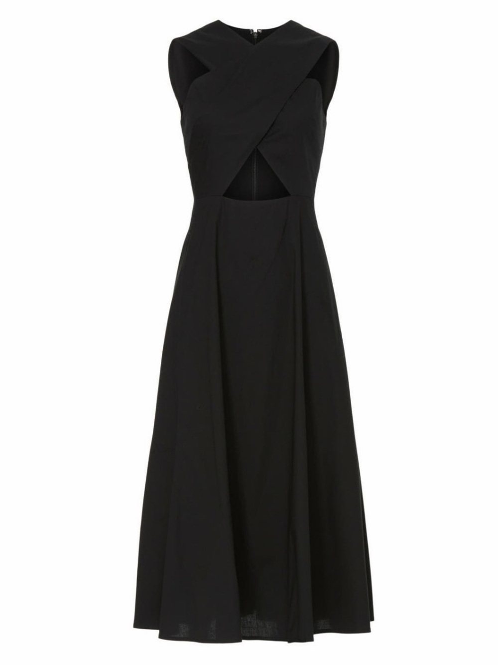 Rosetta Getty~Black Sleeveless Crisscross Maxi Dress with Front Cutout~Sz 4~$370